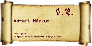 Váradi Márkus névjegykártya